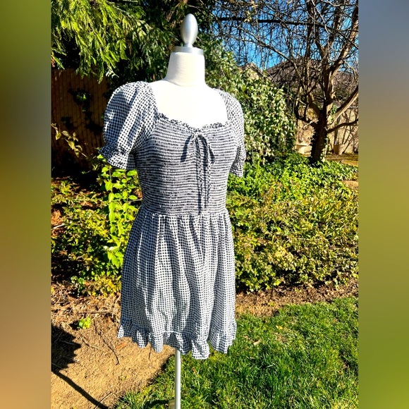 AUW- Black and White Gingham Dress 👗 ( plus size 1X ) - Picture 1 of 7
